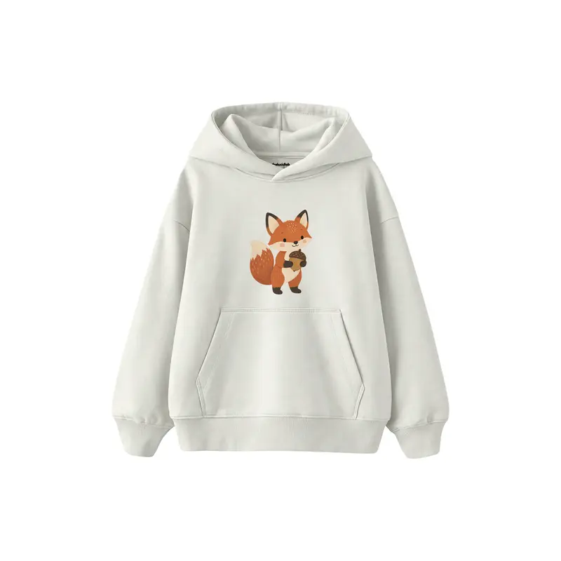 Fox Holding an Acorn Çocuk Hoodie