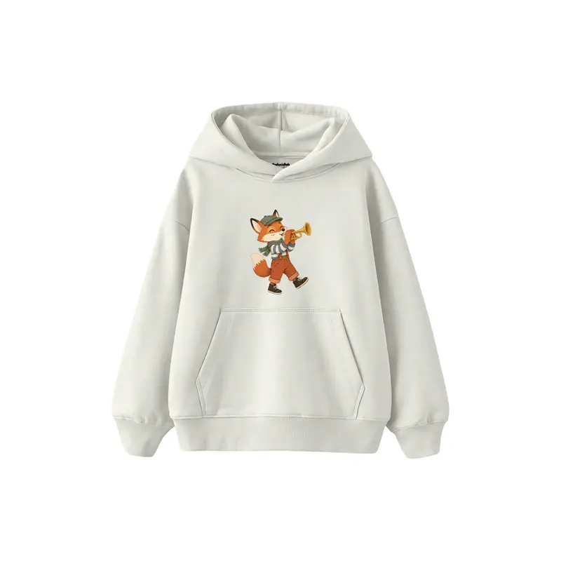 Fox Playing a Trumpet Çocuk Hoodie