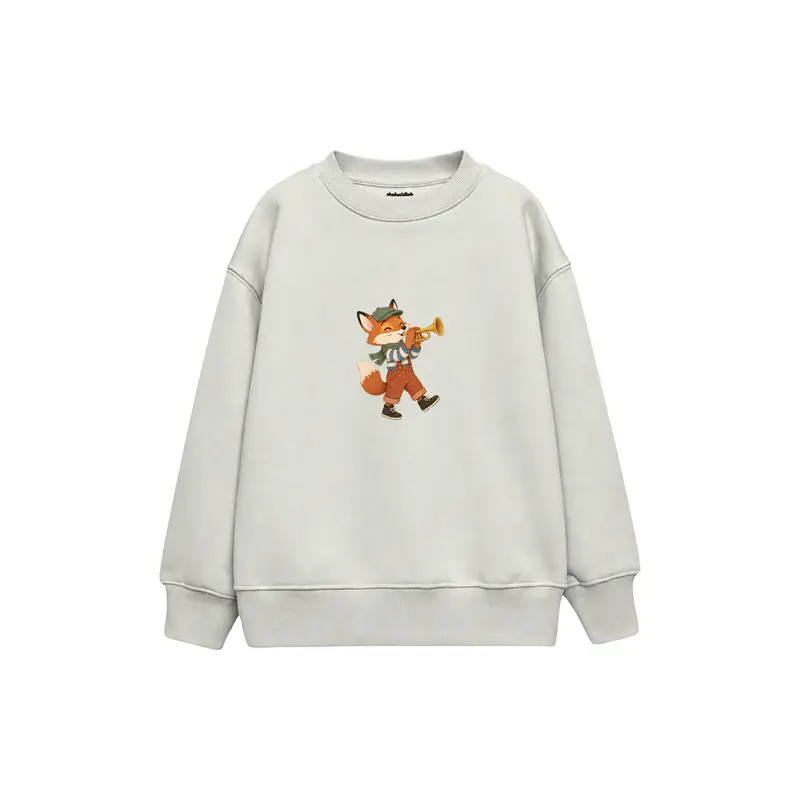 Fox Playing a Trumpet Çocuk Sweatshirt