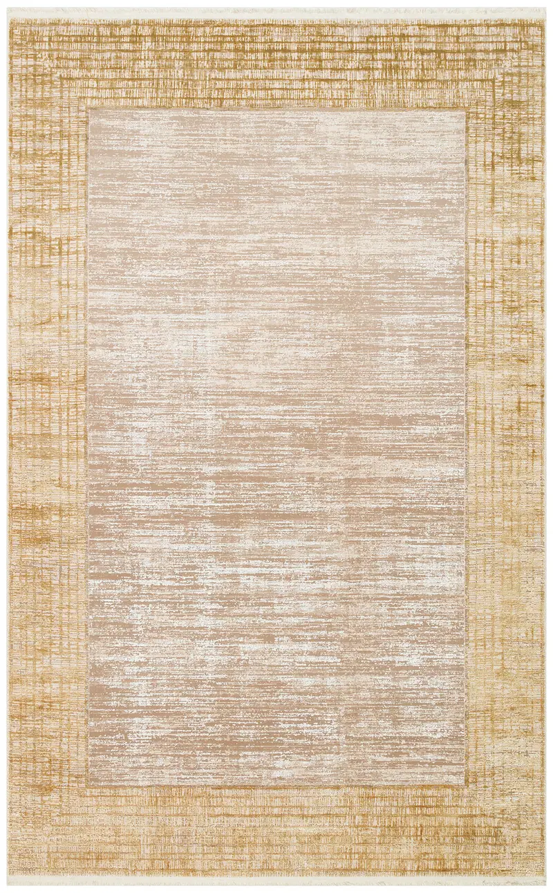 FRESCO DYED FSD 02 Bej Gold - Eskitme Dokulu Işıltılı Salon Halısı