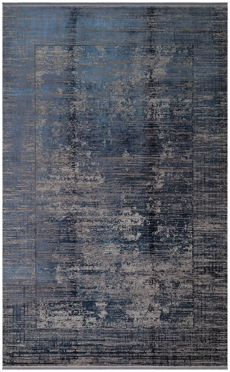 FRESCO DYED FSD 02 Lacivert  - Eskitme Dokulu Işıltılı Salon Halısı