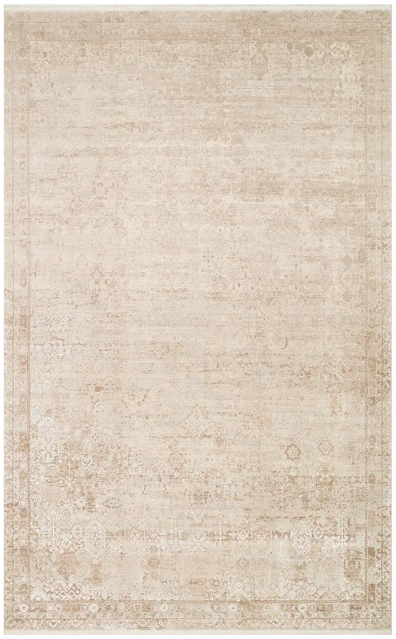 FRESCO XW FS 31 Krem - Işıltılı Dokuma Bambu Viskon Salon Halısı