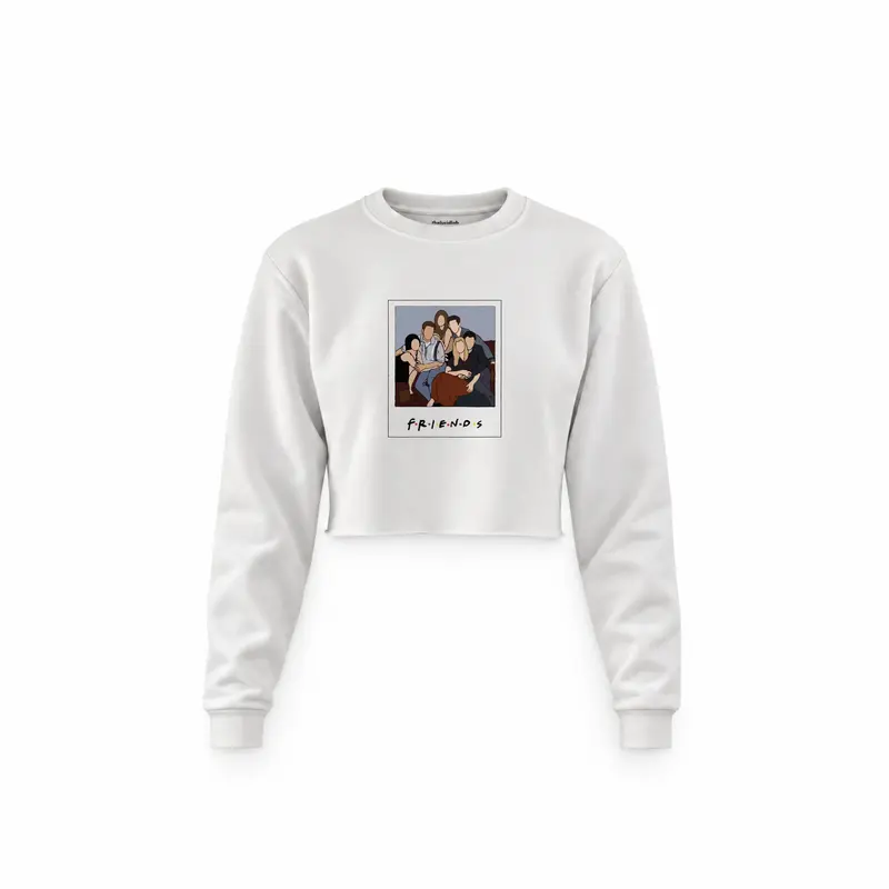 Friends Silüetli Crop Sweatshirt