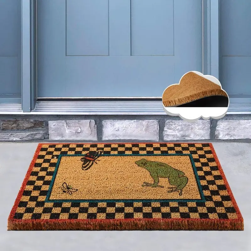 Frog Red Doğal Koko Hindistan Cevizi Kapı Önü Paspas 60x40cm