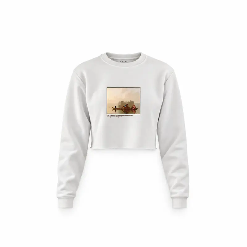 Fur Traders Descending the Missouri Crop Sweatshirt
