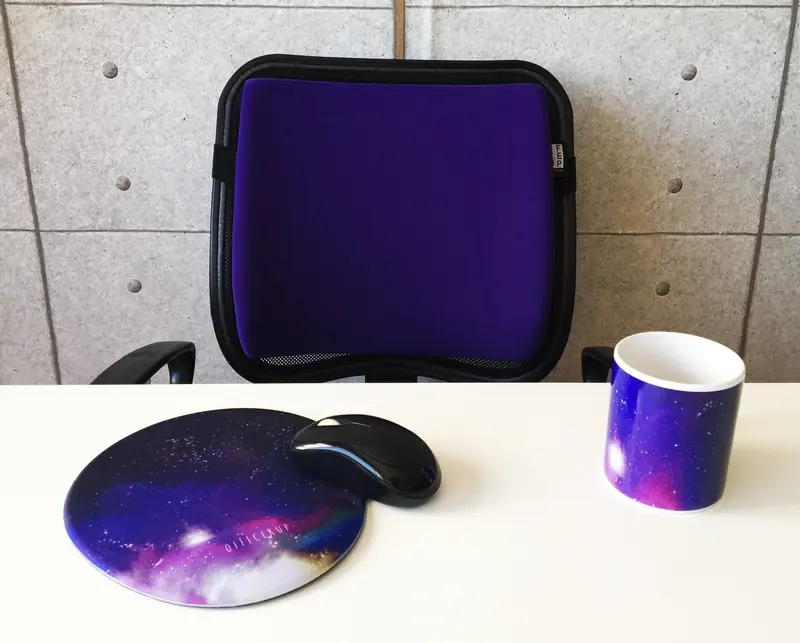 Galaxy Visco Bel Destek Yastığı Kupa Mouse pad 3'lü Set - Mor