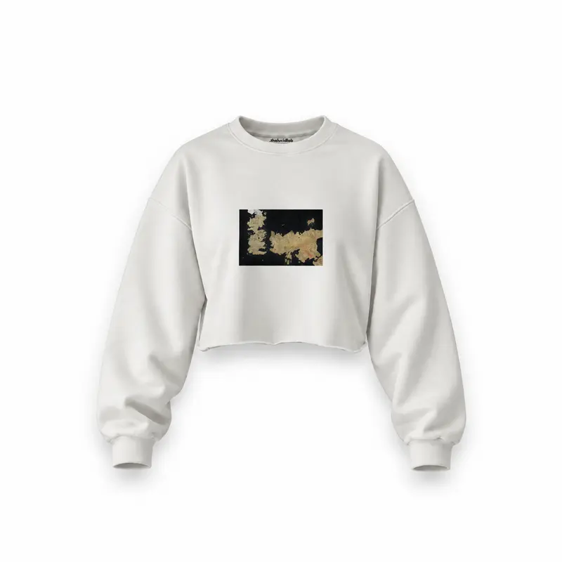 Game Of Thrones Map Oversize Crop Sweatshirt