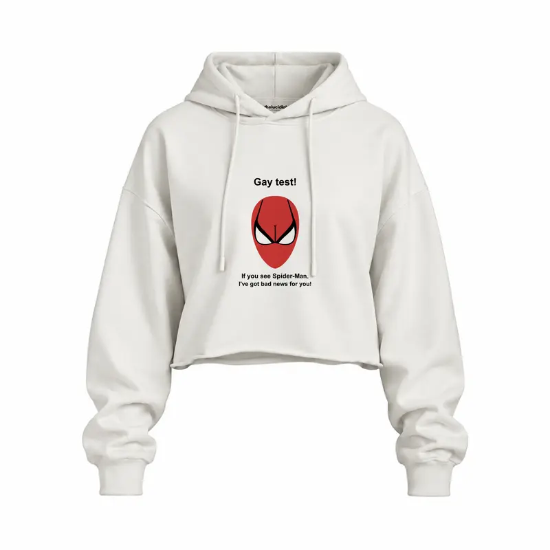 Gay Test - Spider-Man Oversize Crop Hoodie