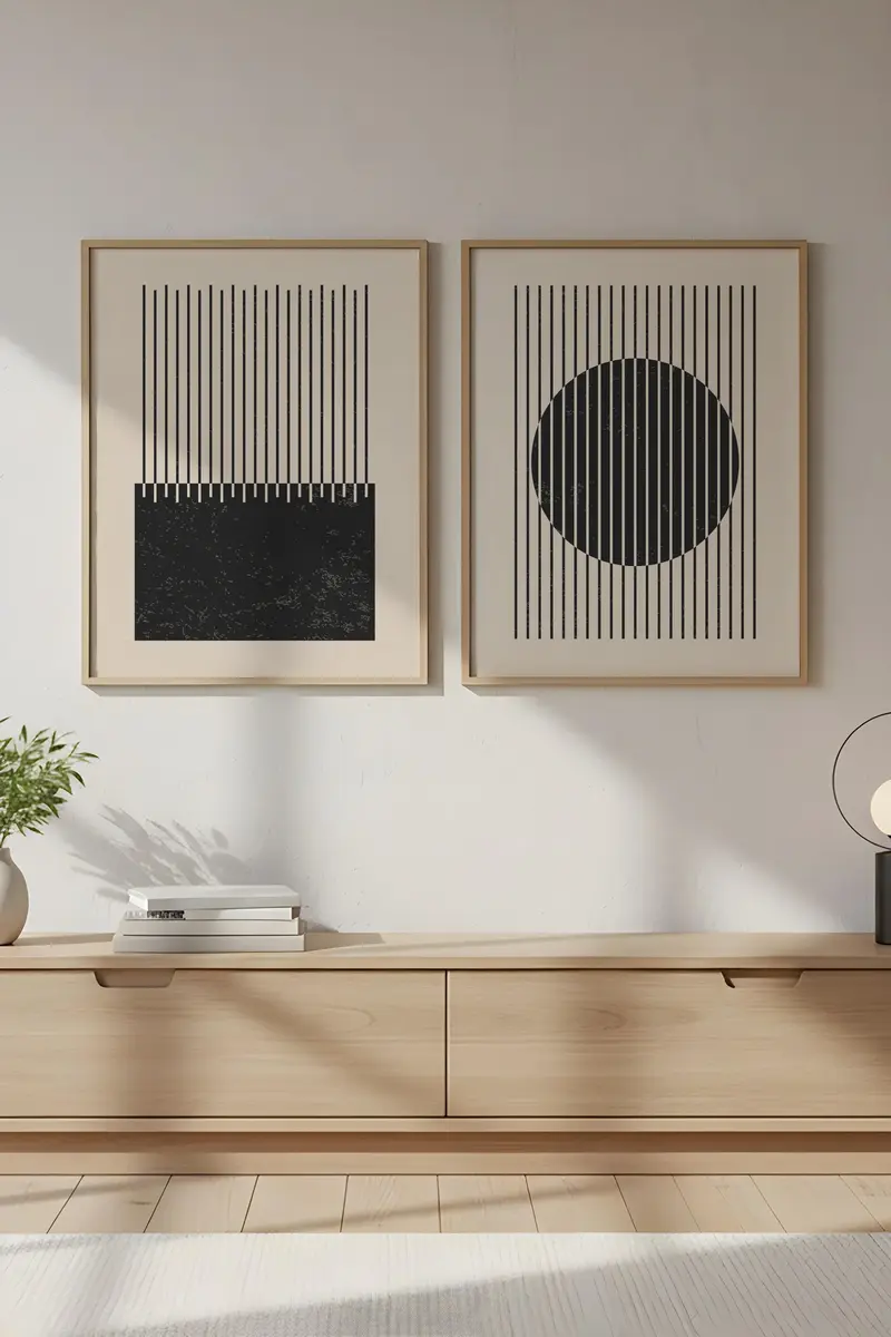 Geometrik Desenli Minimal Tablo Seti - Modern 2’li Set | huhu82