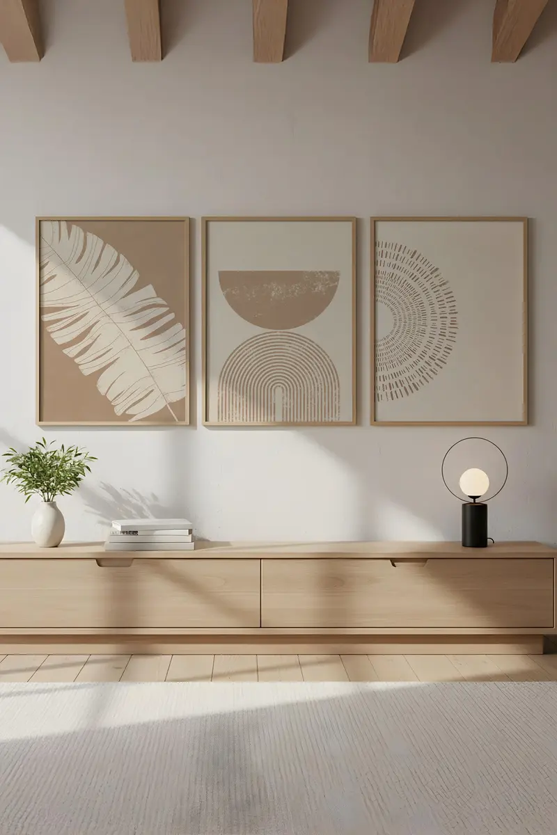 Geometrik Desenli Minimal Tablo Seti - Modern 3’lü Set | huhu259