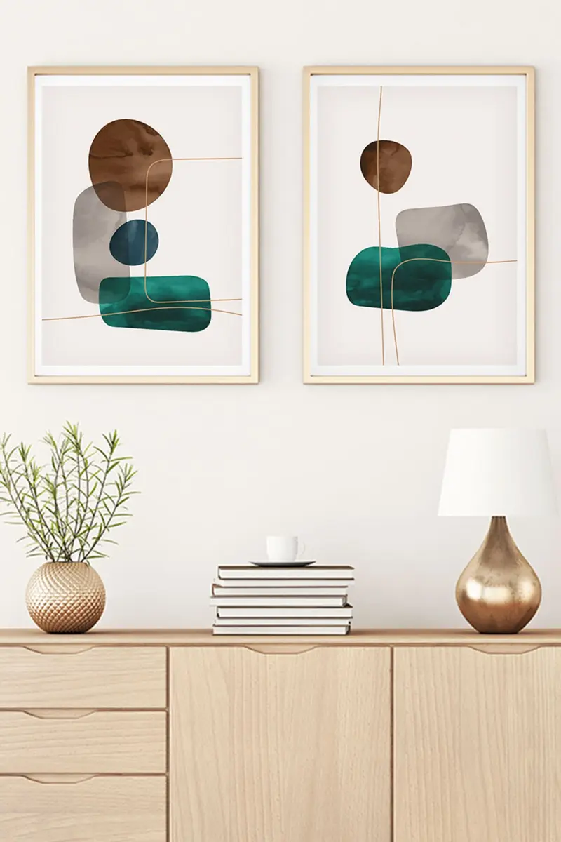 Geometrik Desenli Minimalist Tablo Seti - 2’li Set | huhu29