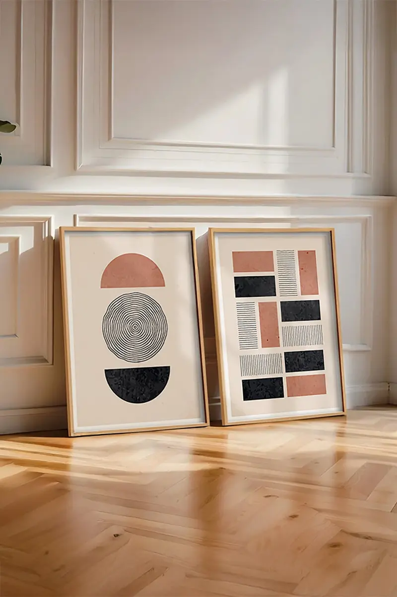 Geometrik Desenli Modern Tablo Seti - 2’li Set | huhu27