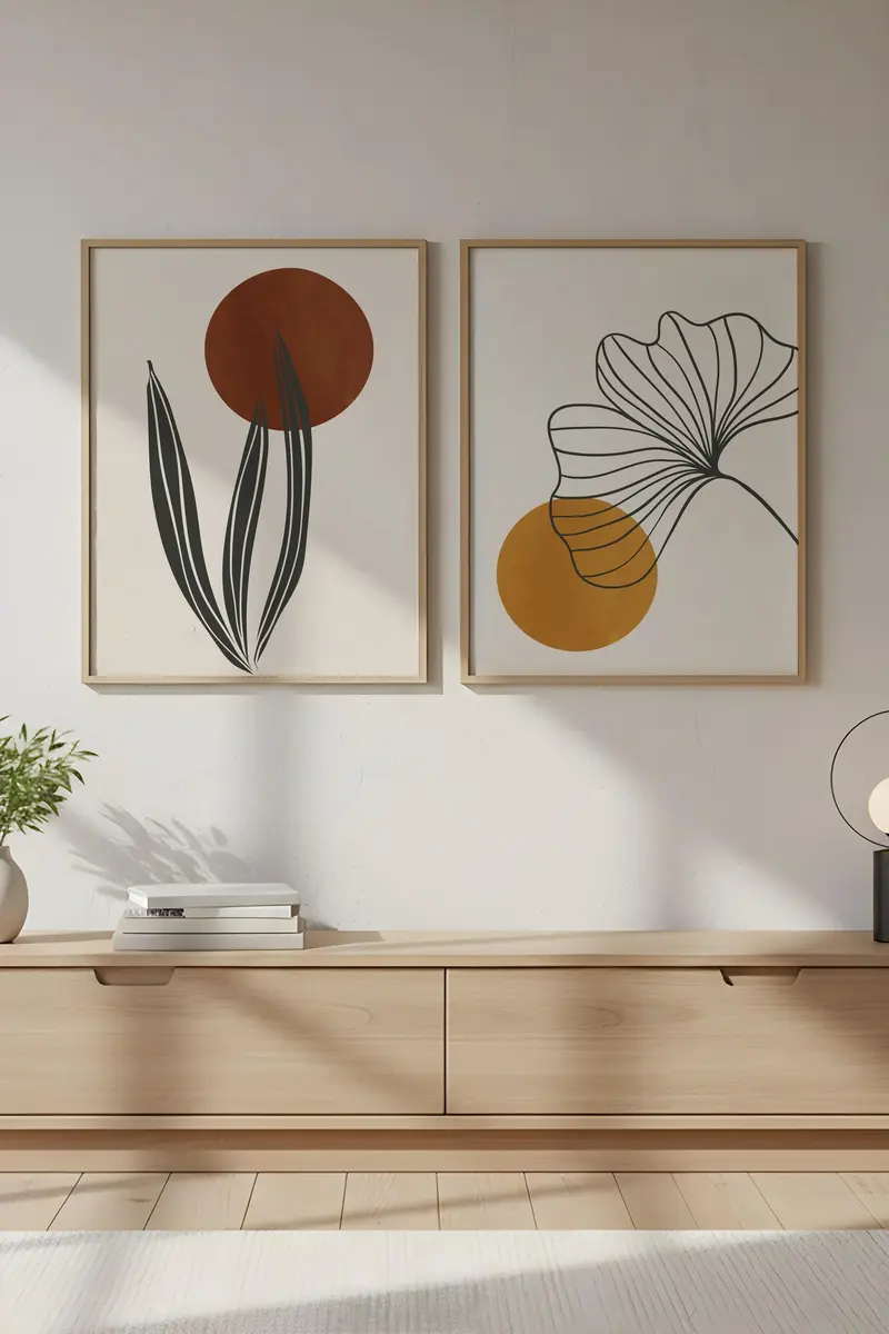Geometrik Desenli Modern Tablo Seti - 2’li Set | huhu83