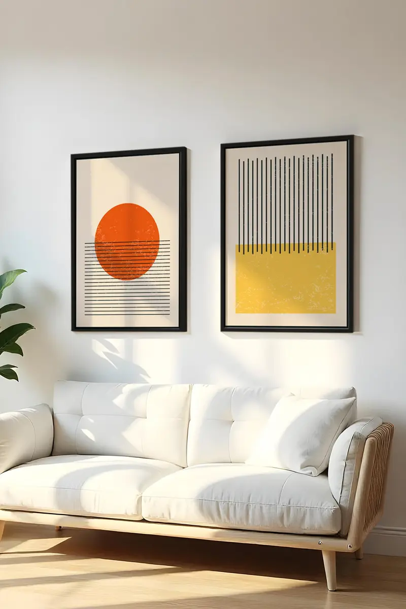 Geometrik Desenli Modern Tablo Seti - 3’lü Set | huhu13