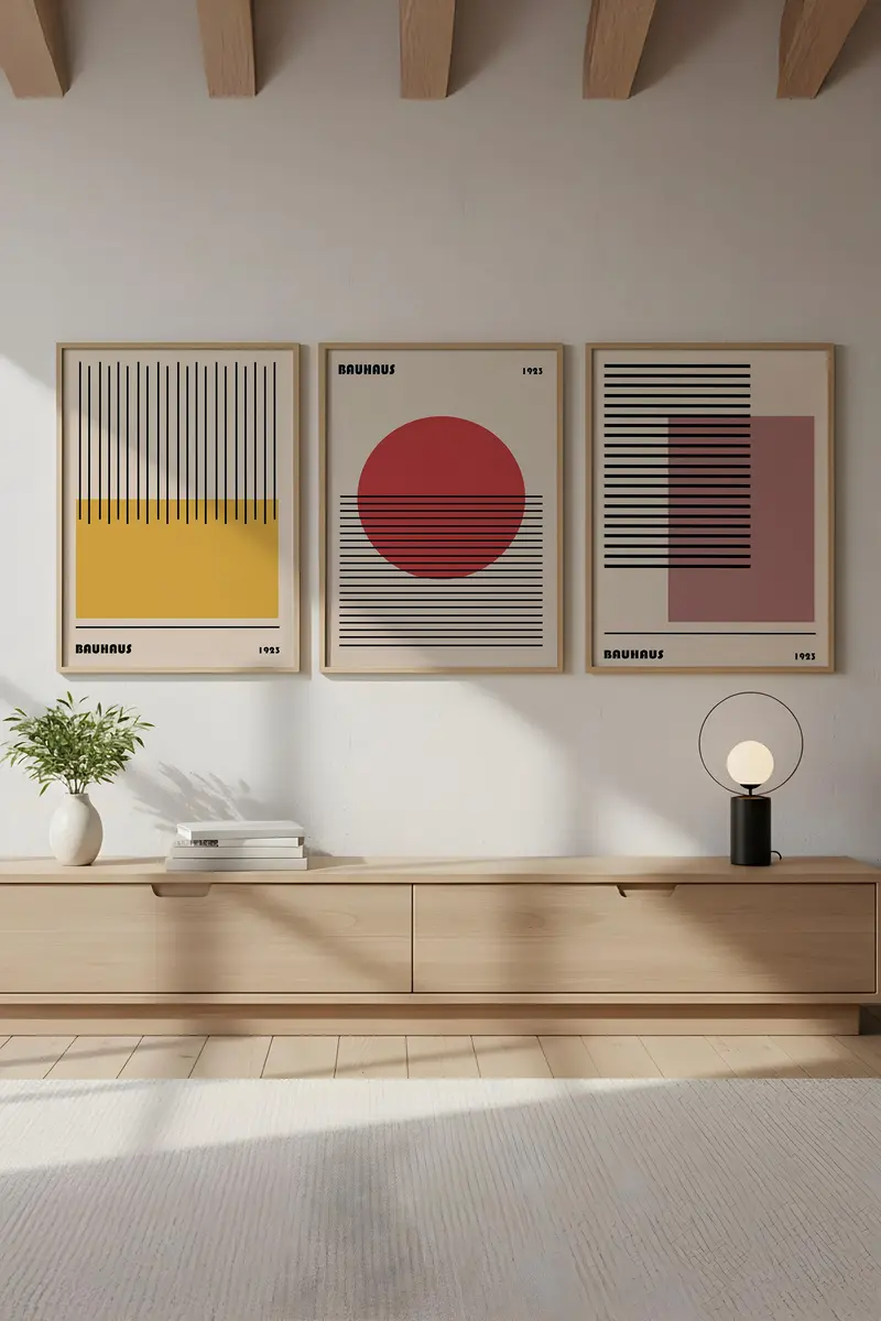 Geometrik Desenli Modern Tablo Seti - 3’lü Set | huhu250