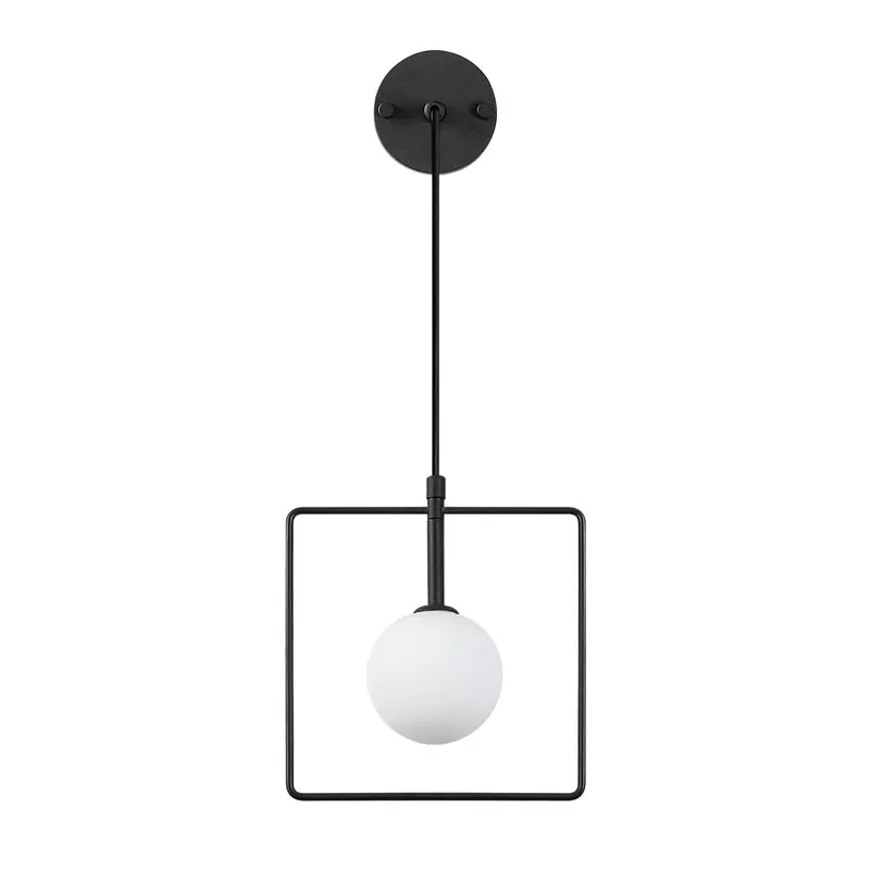 Geometrik Kare Cam Tekli Aplik - Siyah