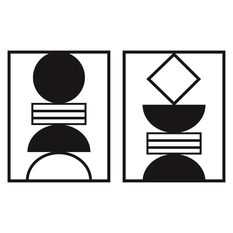 Geometrik Soyut Metal Duvar Panosu - Siyah