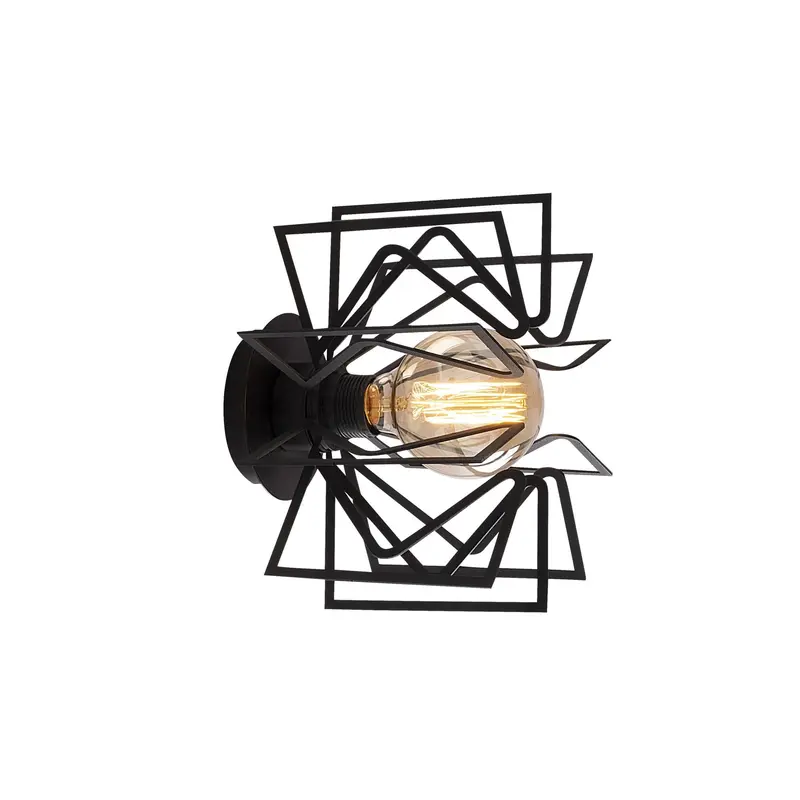 Geometrik Tel Tekli Metal Aplik - Siyah