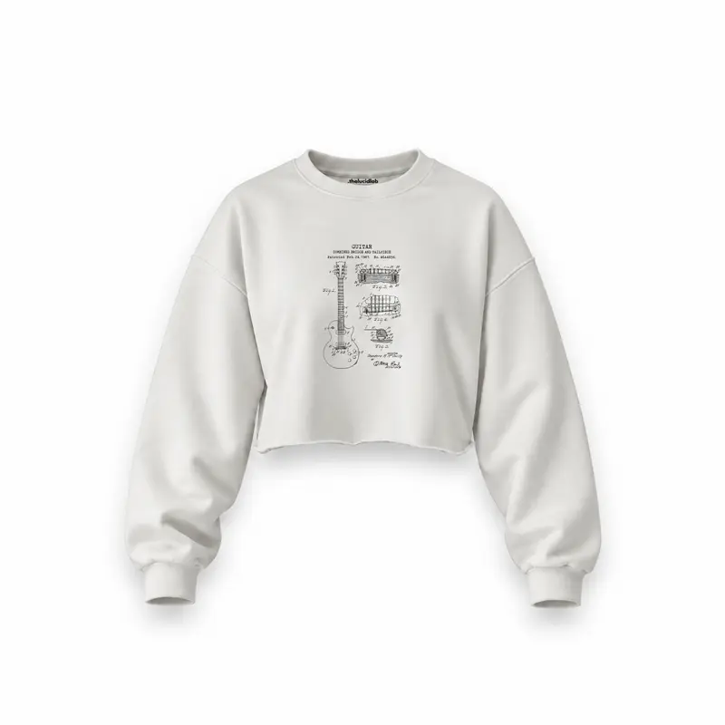 Gibson Les Paul Gitar Oversize Crop Sweatshirt