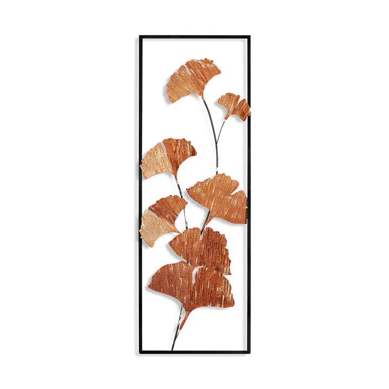 Ginkgo Yaprak Metal Duvar Panosu - Bakır