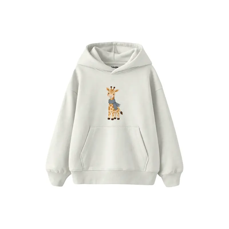 Giraffe in a Blue Scarf Çocuk Hoodie
