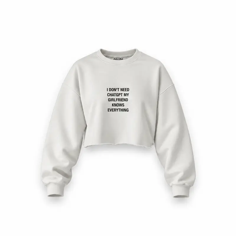 Girlfriend Knows Everything Oversize Crop Sweatshirt