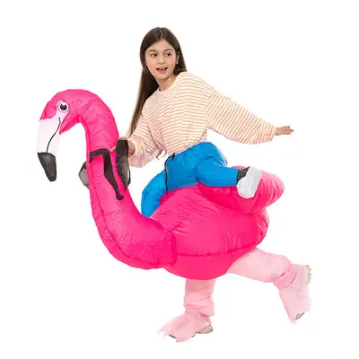 Giyilebilir Şişme Kuğu Çocuk Eğlence Kostümü 90-140 cm Pembe