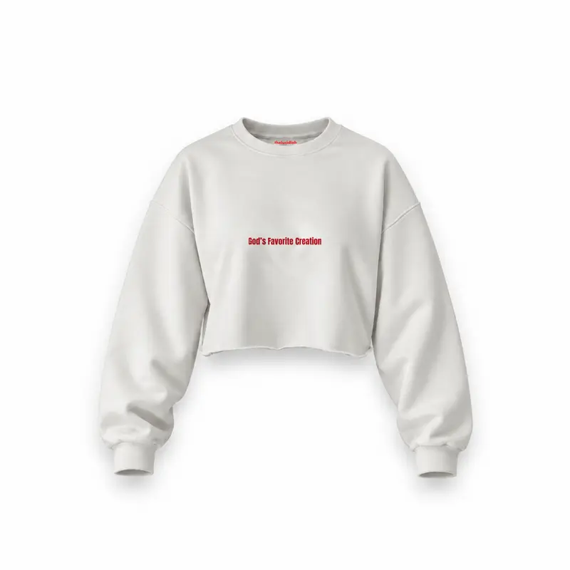 God's Favorite Creation Oversize Crop Sweatshirt