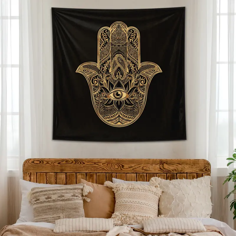 Gold Hamsa Duvar Örtüsü