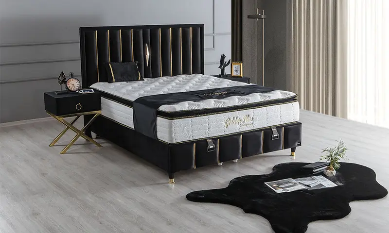 Golden Modern Baza Ve Başlık Set