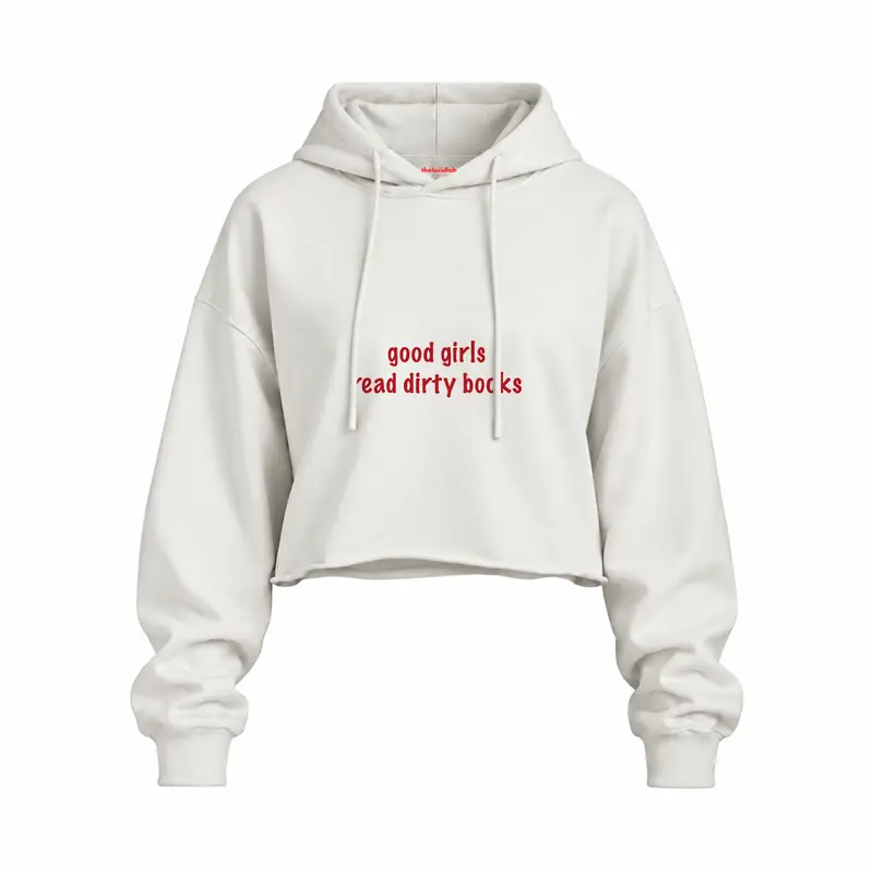 Good Girls Read Dirty Books Oversize Crop Hoodie