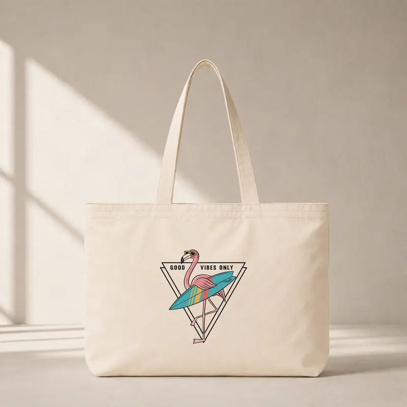 Good Vibes Flamingo Club Tote Bag