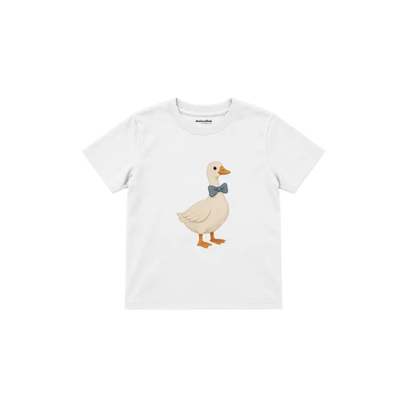 Goose with a Blue Bow Tie Çocuk Tişört