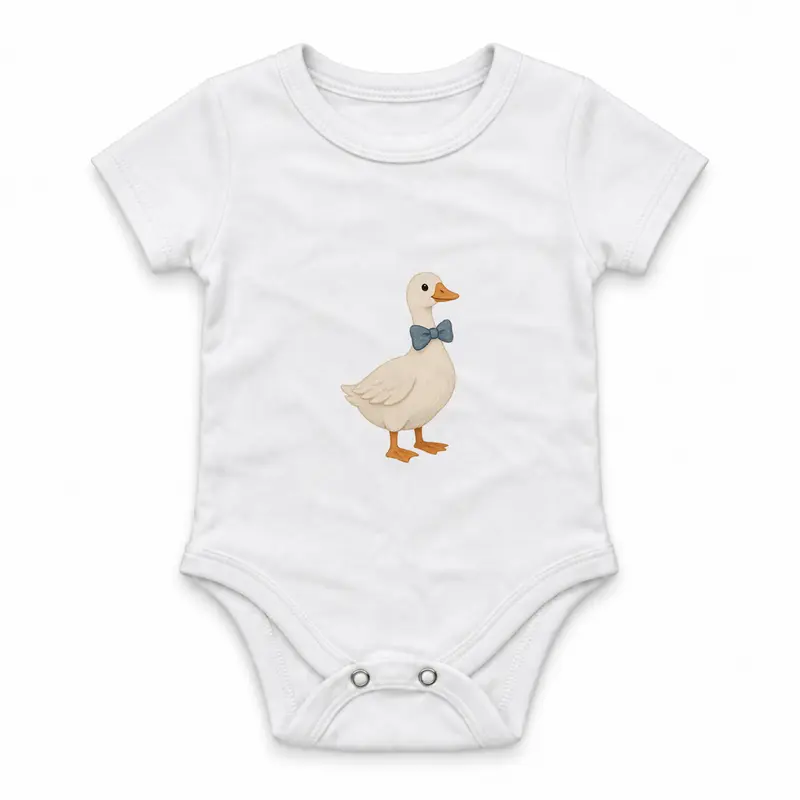 Goose with a Blue Bow Tie Çıtçıtlı Body