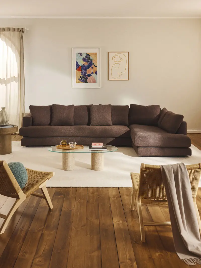 Grand Large Köşe Koltuk Koyu Kahve Bukle