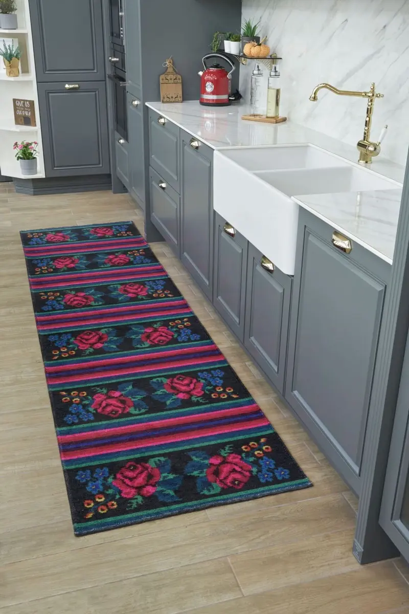 Gravity 2306 Siyah Dekoratif Halı, Kilim