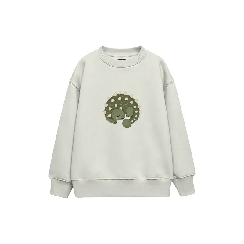 Green Ankylosaurus Curled Up Çocuk Sweatshirt