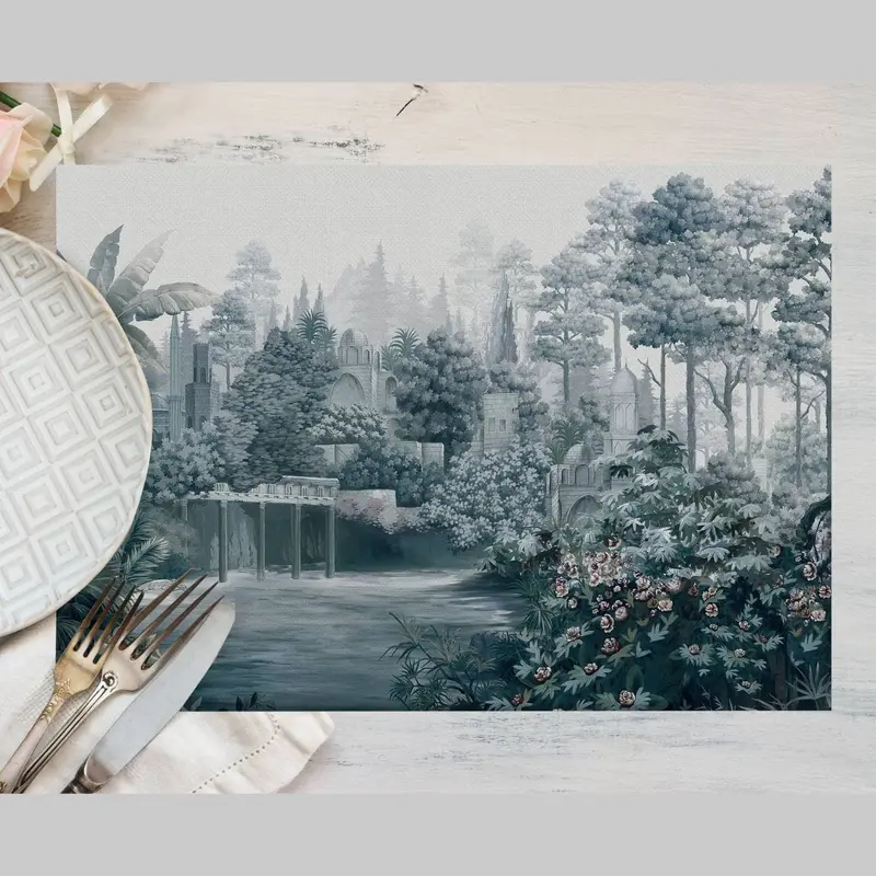 Grey View 4lü İnce Keten Kumaş Amerikan Servisi 50x35cm