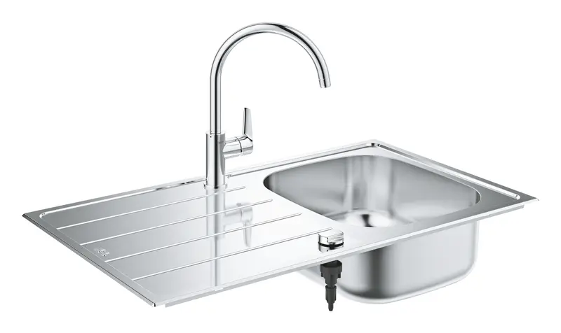Grohe Bau Eviye Paslanmaz Çelik ve Batarya Krom Seti - 31562SD1