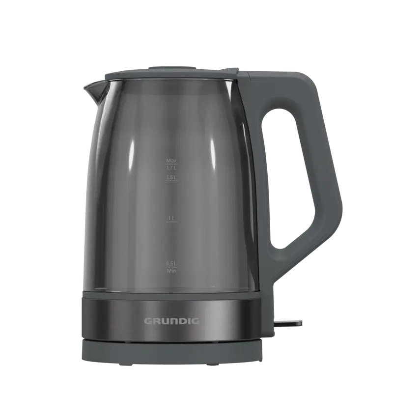 Grundig 1.7 Lt Füme Camlı Kettle Su Isıtıcı Dark Inox