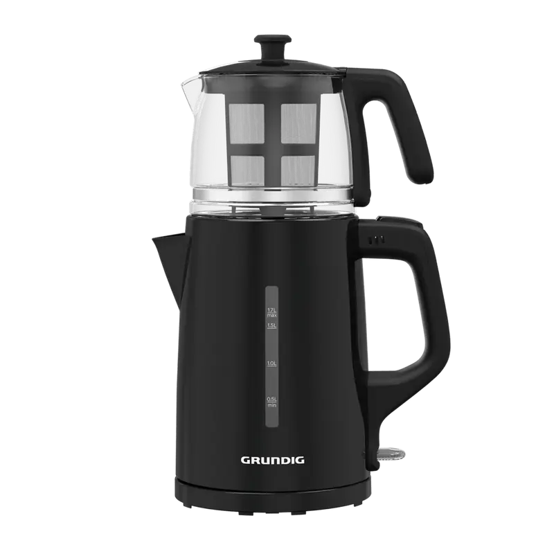 Grundig 3.2 Lt Cam Demlikli Çay Makinesi Siyah