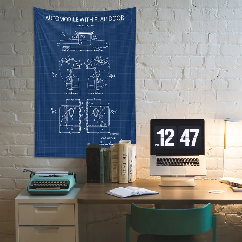 Gullwing Blueprint Duvar Örtüsü