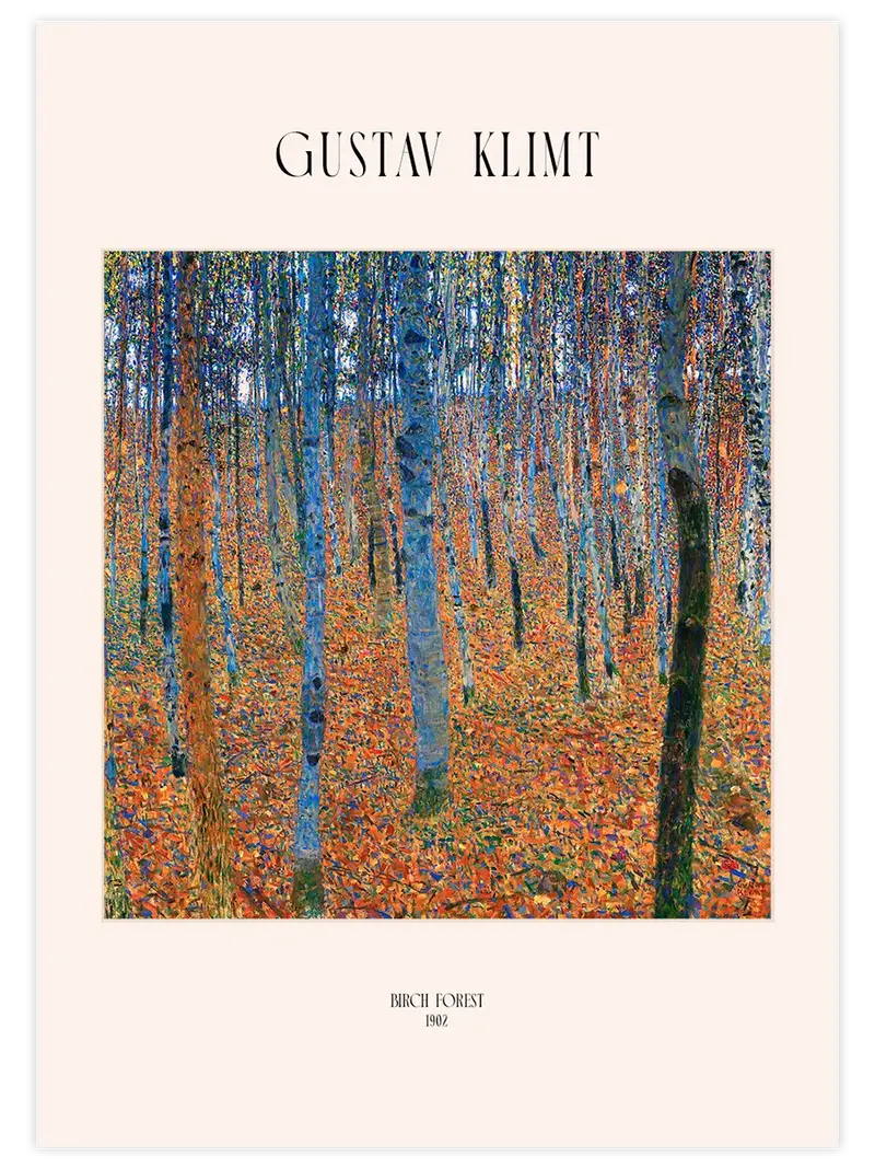 Gustav Klimt Birch Forest - Art Print