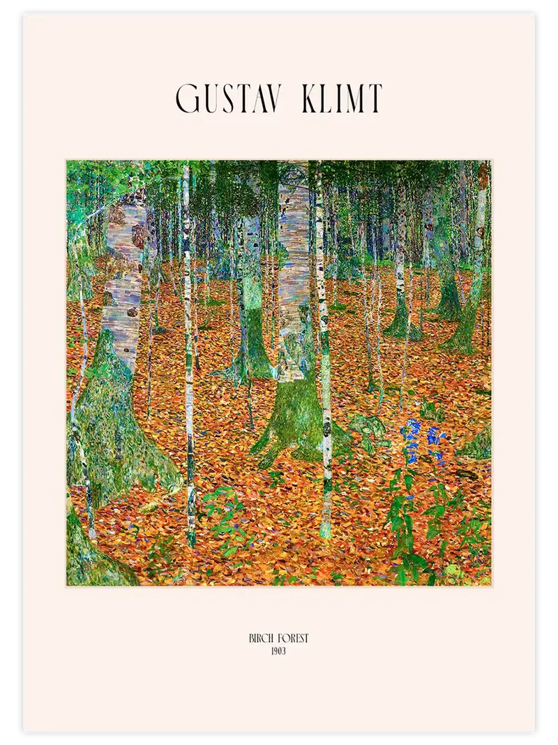 Gustav Klimt Birch Forest - Art Print