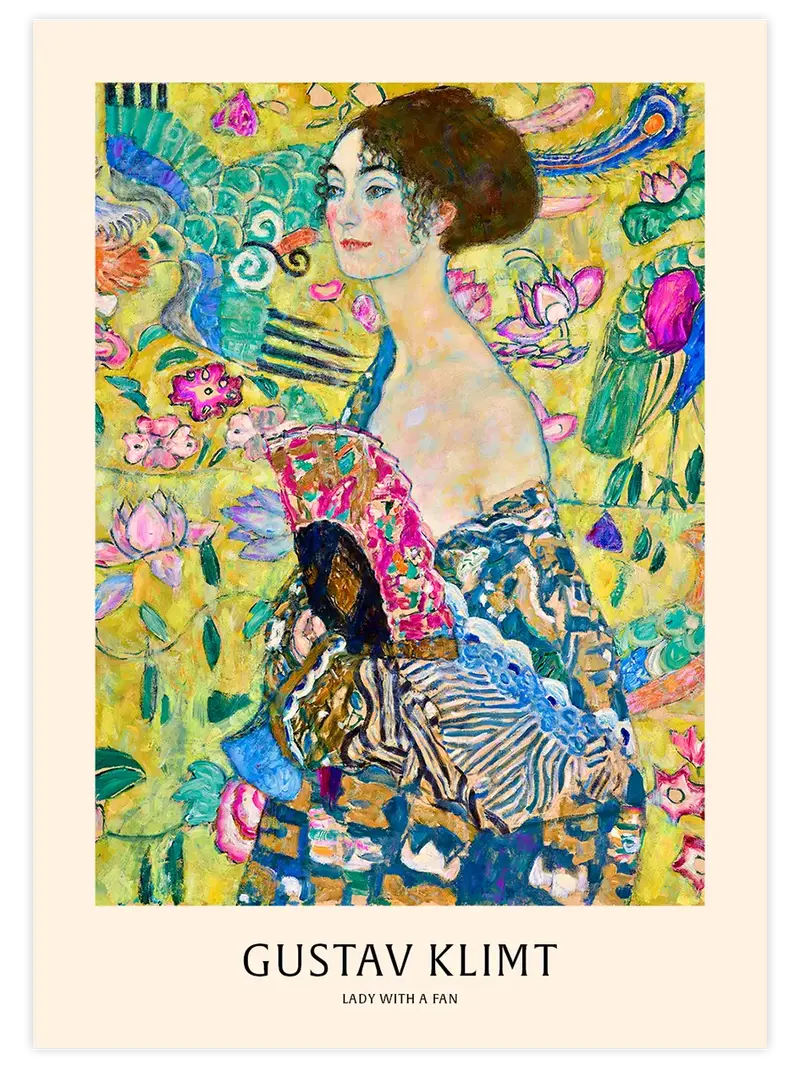 Gustav Klimt Woman With Fan - Art Print