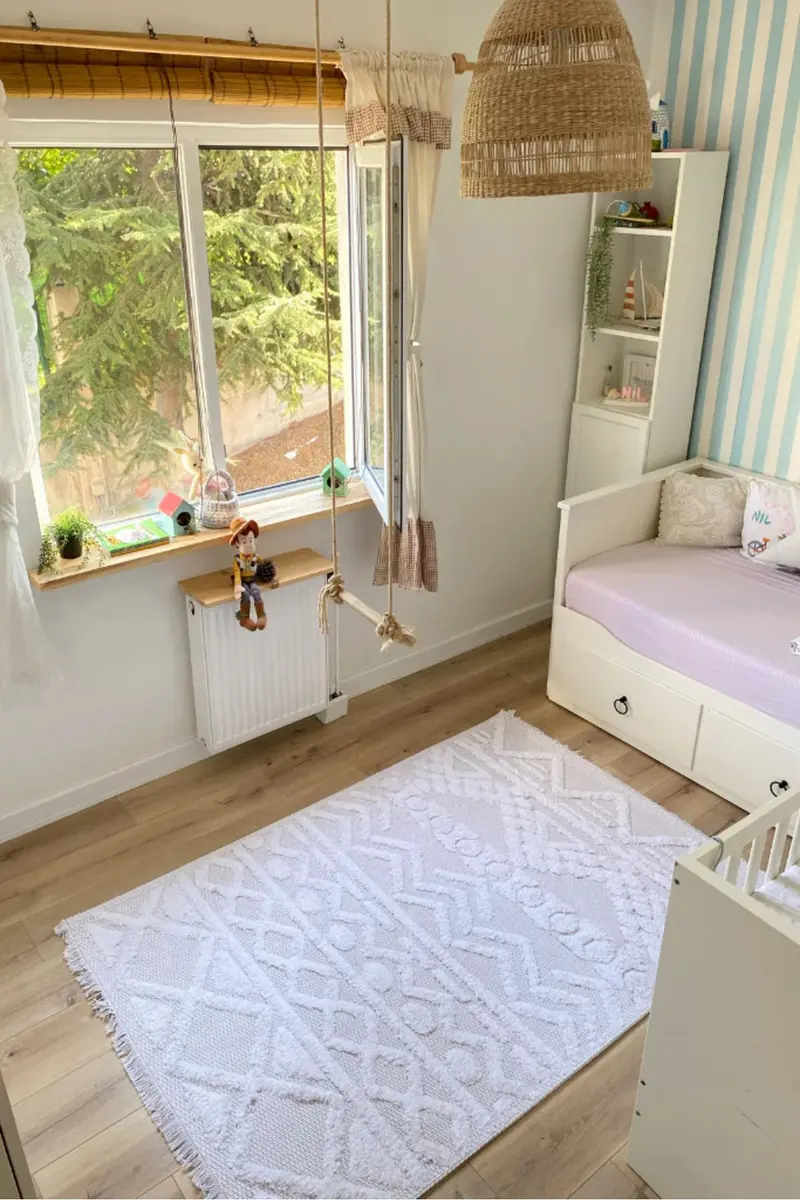 Habitat 7601 Krem Bohem Dekoratif Salon Halısı, Kilim