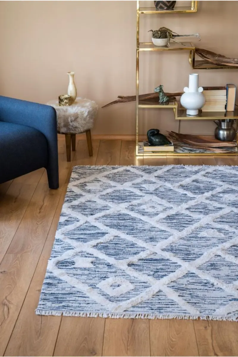 Habitat 7621 Mavi Bohem Dekoratif Salon Halısı, Kilim