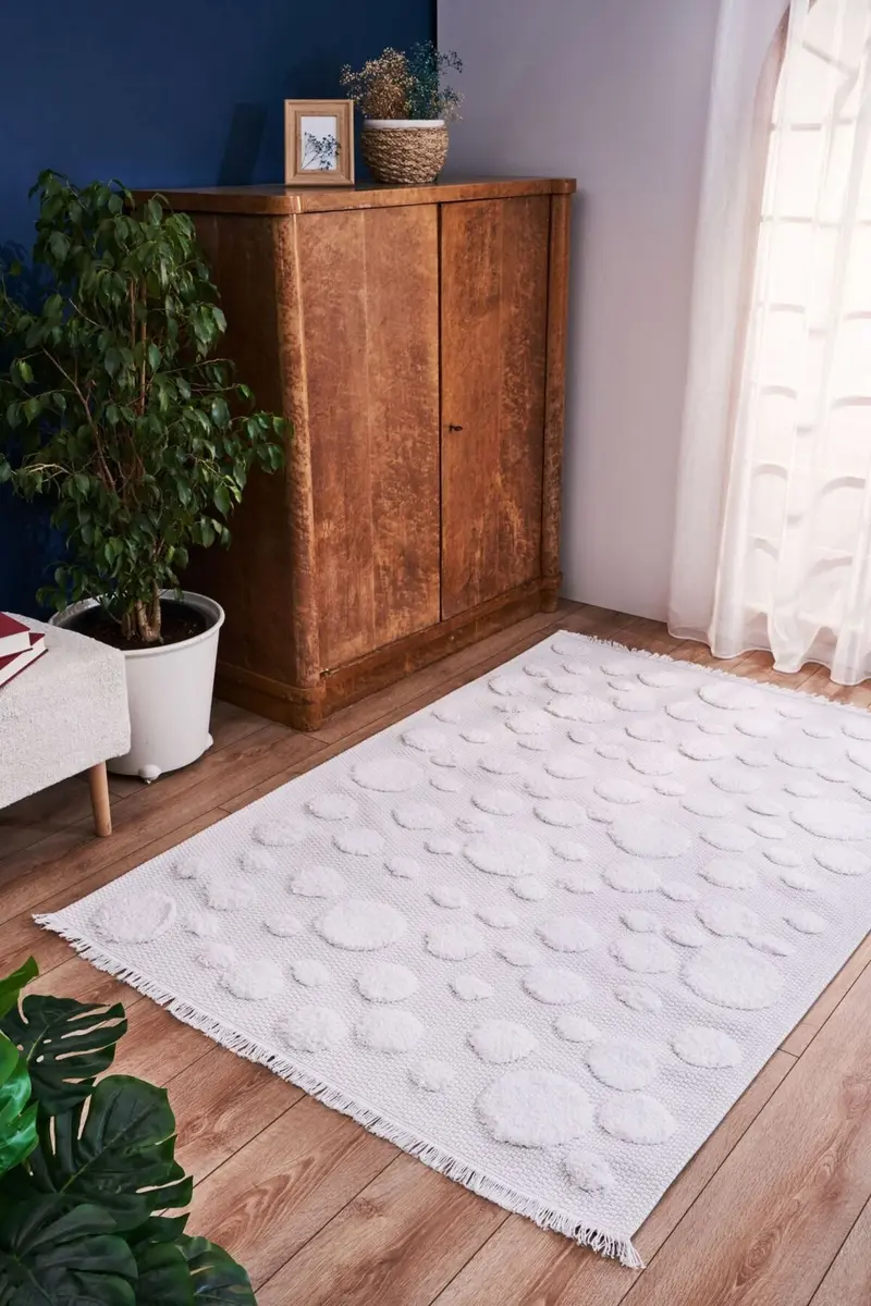 Habitat 7661 Krem Bohem Dekoratif Salon Halısı, Kilim