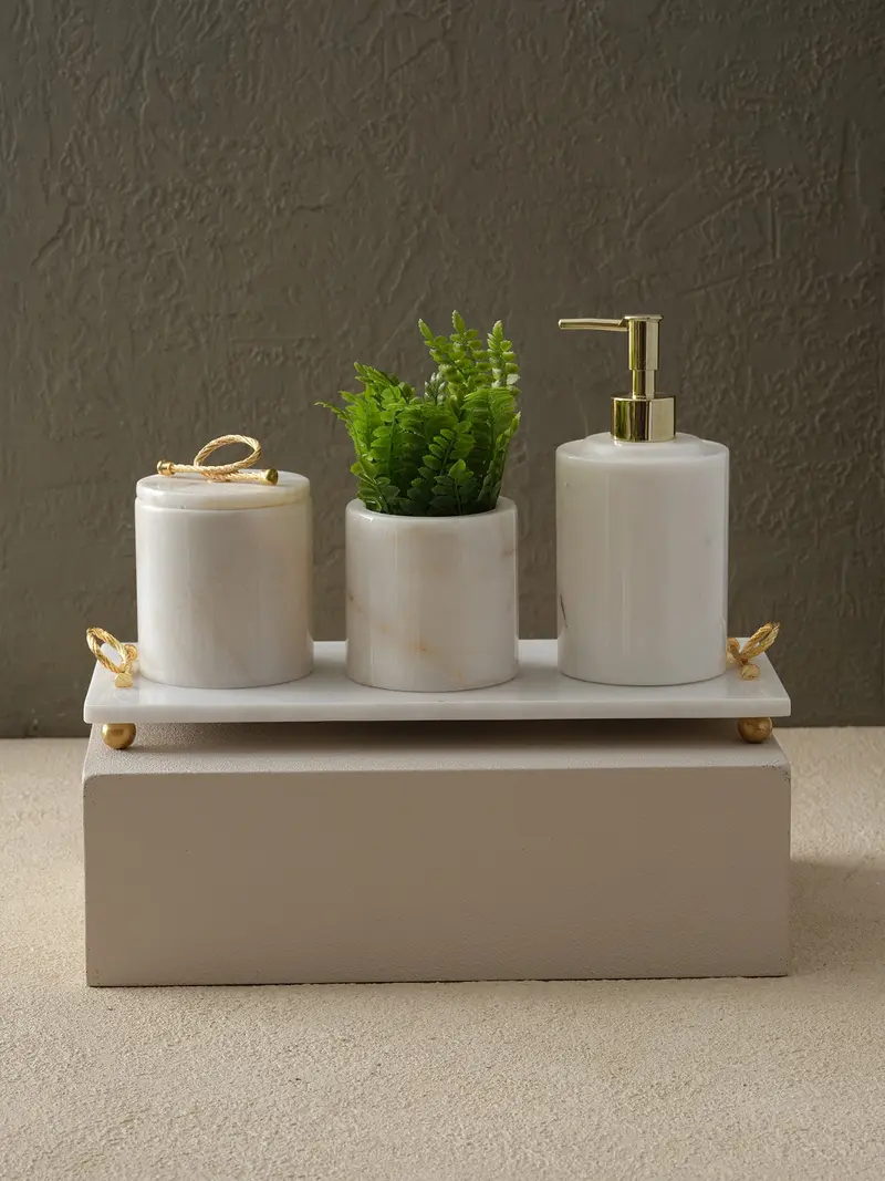 Halatlı Banyo Seti(Tepsi- Diş Fırçalık- Kutu- Sıvı Sabunluk)