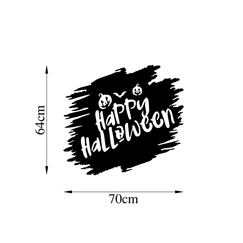 Happy Halloween Yazı Metal Duvar Panosu - Siyah